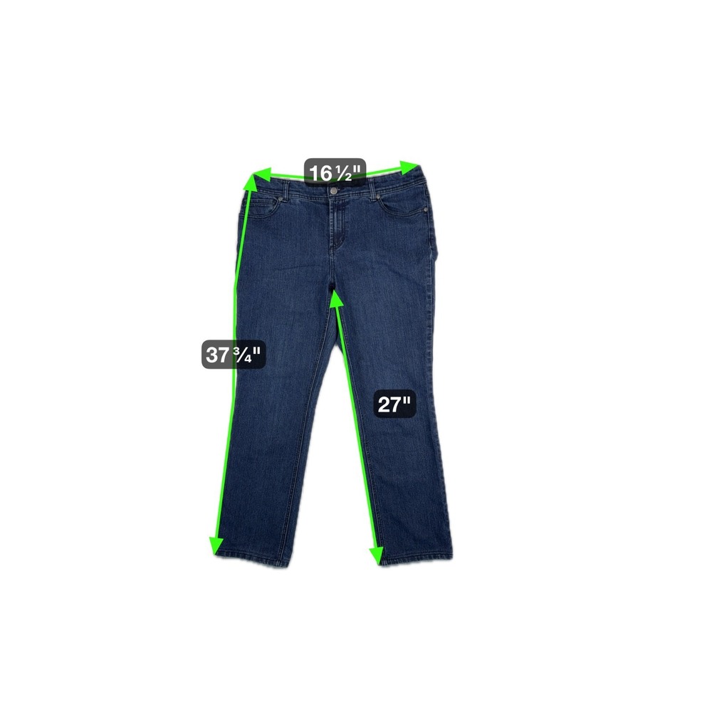 Chico's Jeans Womens Size 1.5 Regular Straight Leg Dark Wash Stretch Denim - Picture 3 of 16